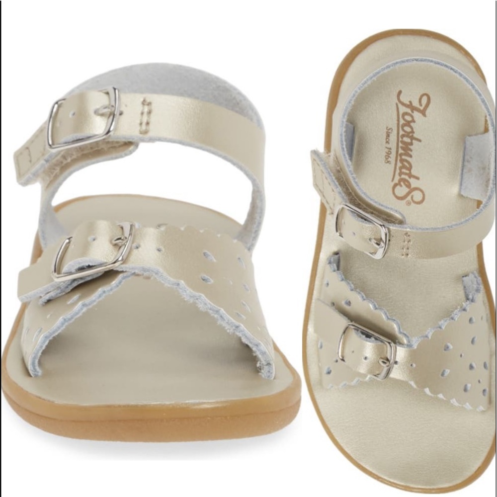 NIB Footmates girl’s size 12 Ariel gold sandals
